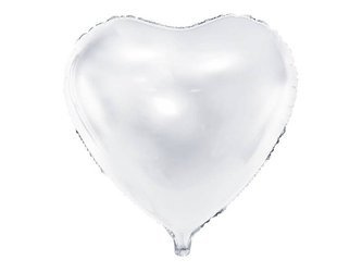 Balon foliowy 61 cm - Białe serce