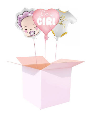 Napompowane balony z helem na baby shower - Dziewczynka
