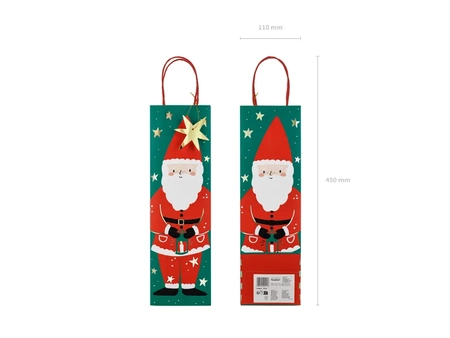 Torebka na prezenty, Mikołaj, 11x36x10 cm