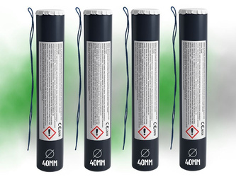 Zestaw 4x MINA DYMNA Z ZAPALNIKIEM - Biały i Zielony - 40mm