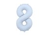 Balon foliowy Cyfra "8", Mglisty niebieski - 86cm 