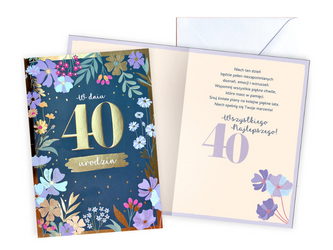 Kartka okolicznościowa, 40 urodziny, Damska