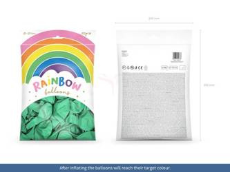 Balony metalizowane 23cm, Rainbow, Miętowe - 100 sztuk