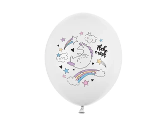  Balony 30cm - Jednorożec - Pastel Pure White - 6 sztuk 