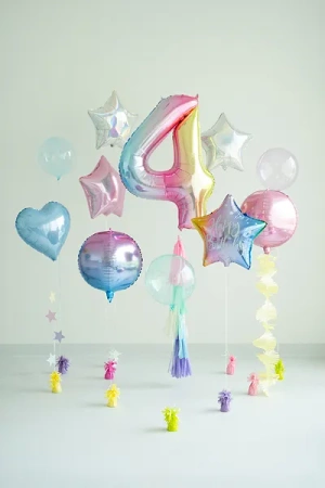 Balon foliowy - Cyfra 4 - Kolorowa - 86cm