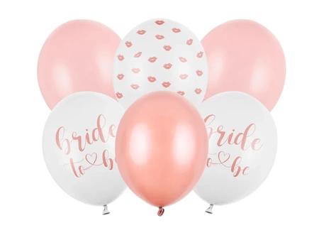 Balony 30 cm - Bride to be - mix - 6 szt.