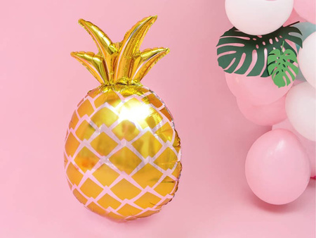 Balon foliowy - Ananas - Złoty - 38 x 63 cm