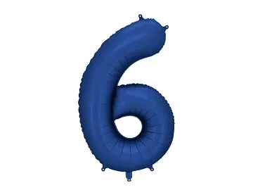 Balon foliowy Cyfra 6 - Granatowy - 86cm