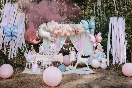 Stojący balon foliowy Jednorożec - 95x86 cm