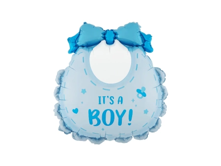 50 x Balon foliowy - It's Boy! - Niebieski śliniaczek - 53 x 62cm - Purka