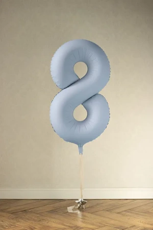 Balon foliowy Cyfra "8", Mglisty niebieski - 86cm 