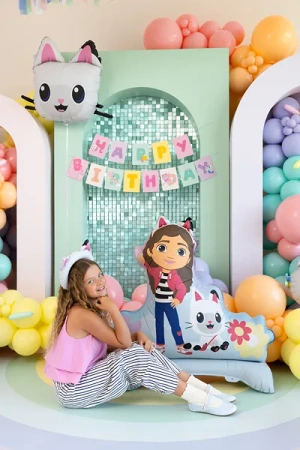 Stojący balon foliowy - Koci Domek Gabi - 92 x 90.5cm