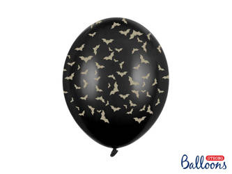 Balony lateksowe 30cm, Nietoperze, Czarne - 50 sztuk