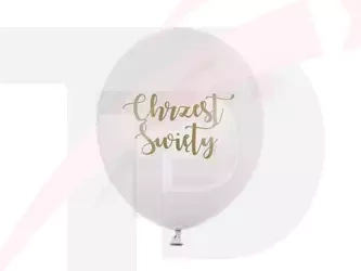 Balony 30 cm, Chrzest Święty, Pastel Pure White - 6szt.