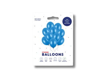 Balony lateksowe 30cm, morski metalizowany, 10 szt.