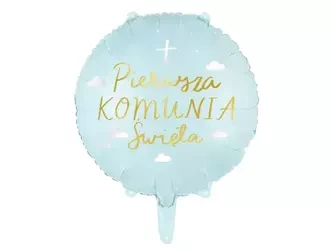 Balon foliowy Komunia Święta, 45 cm, mix, 1 szt.