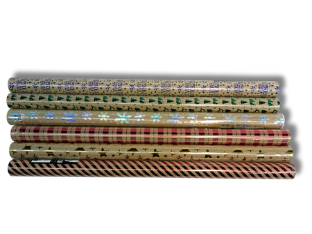 Papier prezentowy, Świąteczny, Kraft, 70 x 200cm