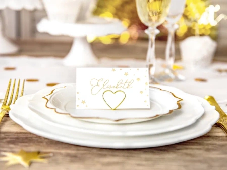 Wizytówki na stół Let's Celebrate - Gwiazdki - 9,5x5,5cm - 10 sztuk