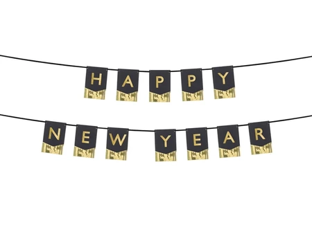 Baner Happy New Year, 135x16,5 cm - 1 szt.