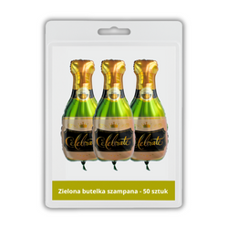 50 x Balon foliowy - Zielona Butelka Szampana - 46 x 93.5 cm