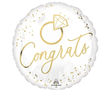 Balon foliowy 45cm - Congrats - Ślub
