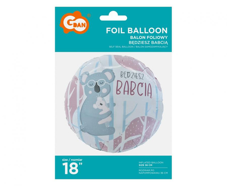 Balon foliowy 45 cm - Będziesz Babcią - 1 szt.