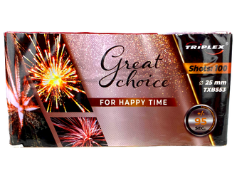Bateria GREAT CHOICE FOR HAPPY TIME - 100 strzałów - 25mm - TXB553 - Triplex