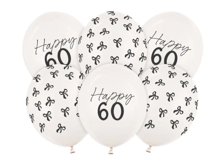 Balony 30cm - 60 - Pastel OffWhite - 6 sztuk