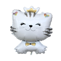 Balon Foliowy Biały Kotek - 52 x 71 cm