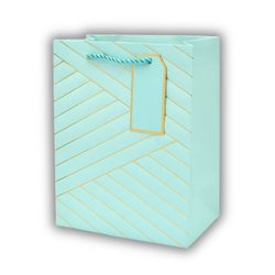 Torba prezentowa, Tłoczona, Miętowa - 26x32x12cm