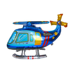 Balon Foliowy Niebieski Helikopter - 77 x 49 x 30 cm