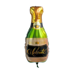 Balon Foliowy Zielona Butelka Szampana - 46 x 93.5 cm