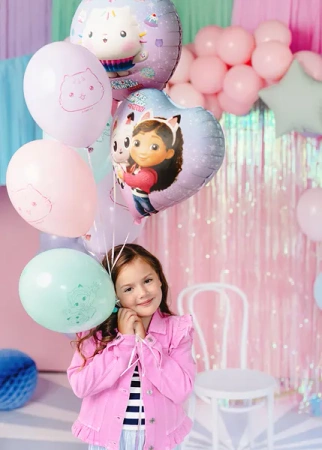 Balony lateksowe 27cm - Koci Domek Gabi - 6 sztuk