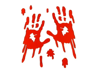 Żelowe naklejki na okno - Krwawe ręce - Halloween - Czerwone