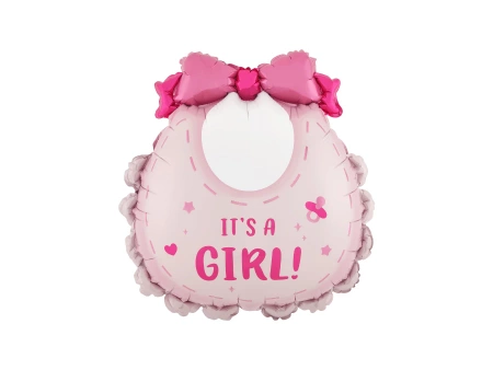 Balon Foliowy It's Girl! - Różowy Śliniak - 53 x 62 cm