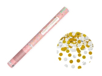 Tuba Konfetti, Złote i Srebrne Kółka - 60 cm