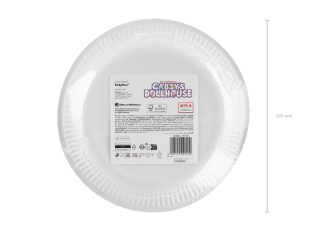 Talerzyki papierowe - Koci Domek Gabi - 23cm - 6 sztuk