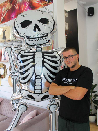 Balon Foliowy 3D Szkielet Gigant, Halloween, 271 cm