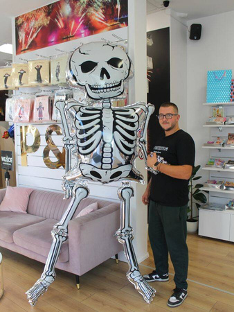 Balon Foliowy 3D Szkielet Gigant, Halloween, 271 cm