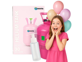 Butla z helem do 30 balonów, DOSTIA - 7L - 0.21 m3 + Uszczelniacz 50ml