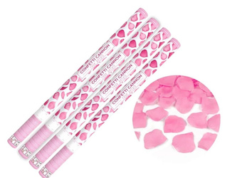 Zestaw 4x Tuba Konfetti - Płatki róż - różowy - 80cm