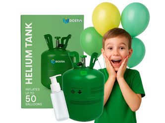 Butla z helem do 50 balonów, DOSTIA - 13.3L - 0.40 m3 + Uszczelniacz 50ml