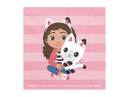 Serwetki papierowe - Koci Domek Gabi - 33x33cm - 20 sztuk