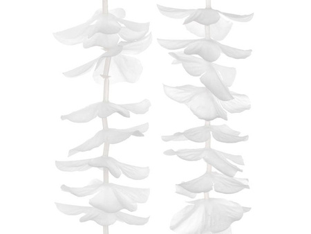 Girlanda na tło, Kwiaty, Białe - 180 cm