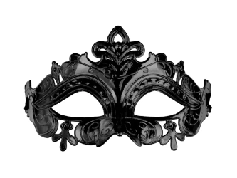 Maska karnawałowa - 17 x 9 cm - Czarna