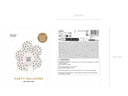 Balony 30cm - 30 - Pastel OffWhite - 6 sztuk