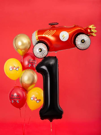 Balon foliowy - Cyfra "1" - Czarny - 86 cm