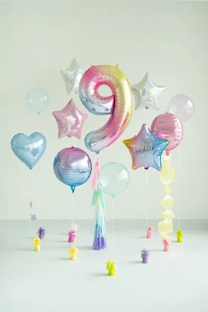 Balon foliowy - Cyfra 9 - Kolorowa - 86cm
