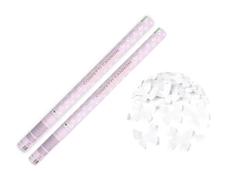 Zestaw 2x Tuba Konfetti - Motylki - białe - 80cm