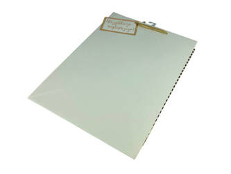 Torba Ozdobna Prezentowa Duża - biała w złote pasy -  33x45,6x12,6 cm